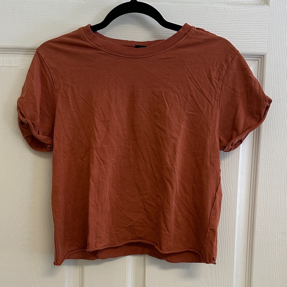 Wild Fable Rust Short Sleeve cropped Tee
